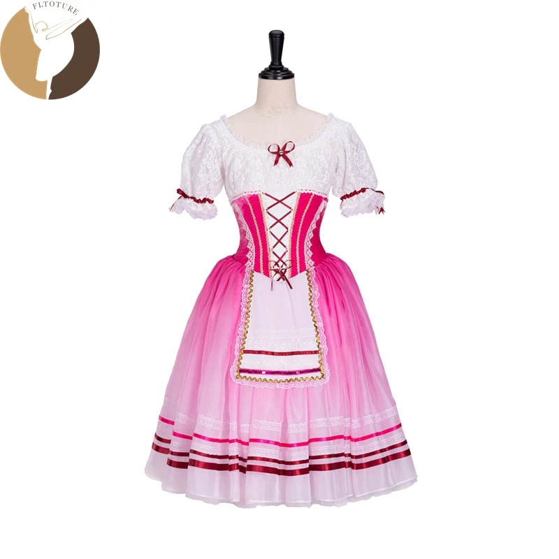 FLTOTURE AT1302 желтая длинная юбка с кружевом балетные конкурсные костюмы Tutu 5 слоев