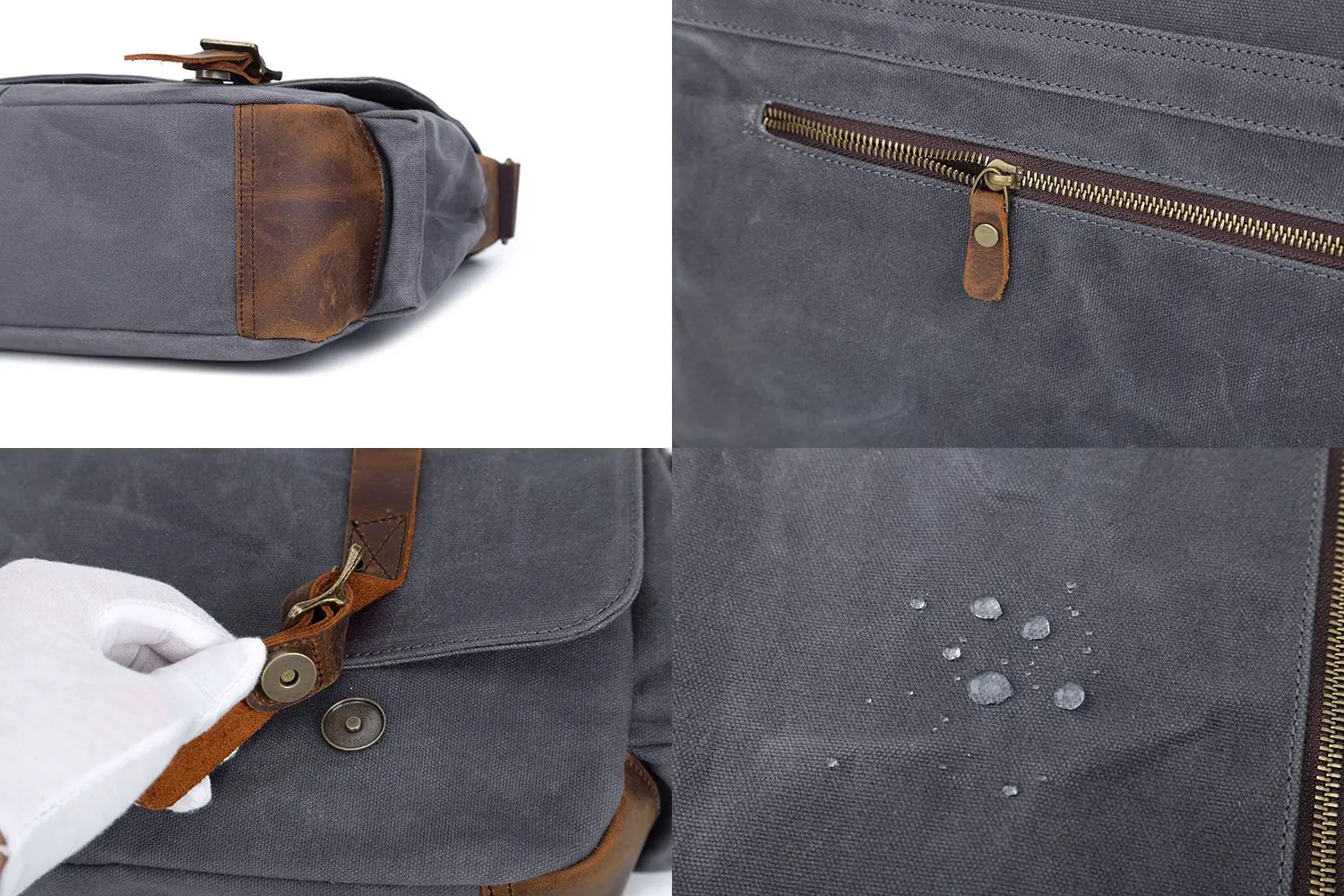 ZUOCHEN DSLR Camera Laptop Messenger Bag with Padded Insert for Canon Nikon Sony Olympus Fujifilm Large Canvas Shoulder