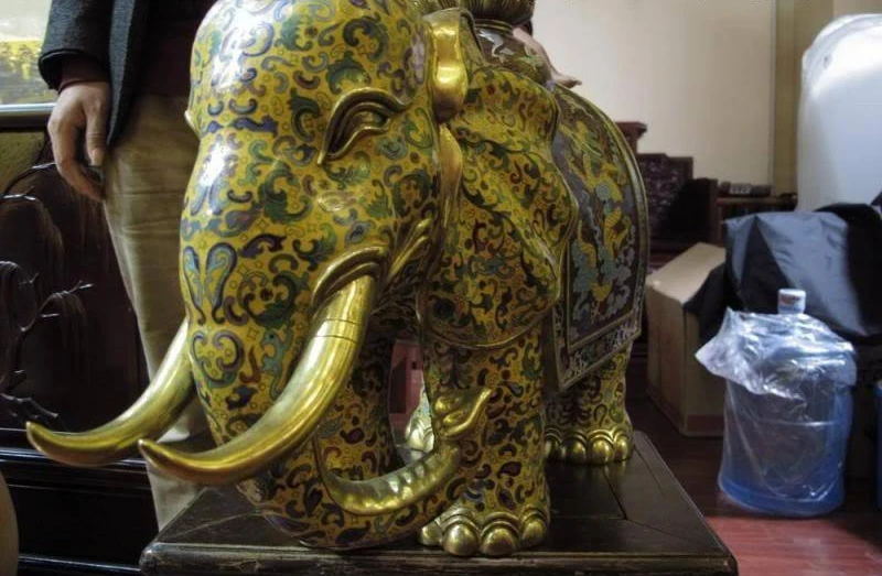 Королевский дворец Чистая Бронза Медь 24K золото позолоченный счастливый дракон