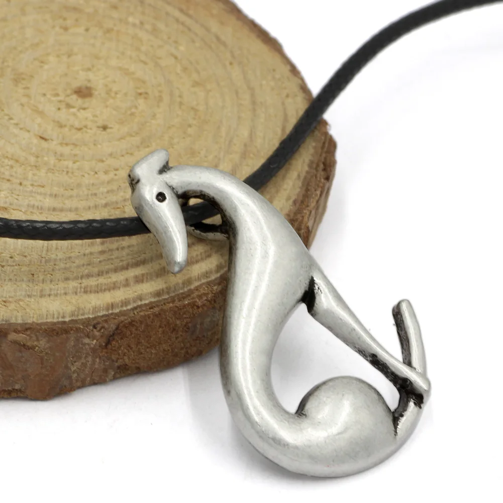 Youe shone сидящее серое ожерелье кулон гончая итальянская собака подвески