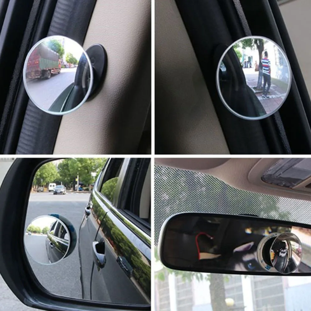 2 шт. 360 градусов выпуклое зеркало для слепых зон Бескаркасный ультратонкий