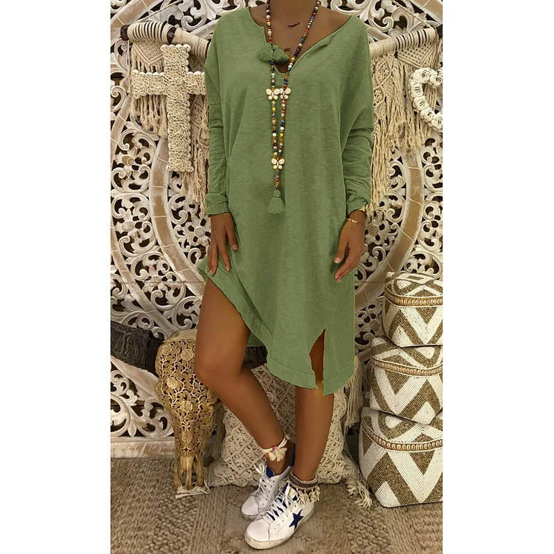 Женское Повседневное платье до середины икры однотонное облегающее большого