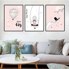 Мультяшный плакат, планшетофон в виде птицы, воздушный шар, плакат, Настенная картина, домашний декор, детская спальня, гостиная