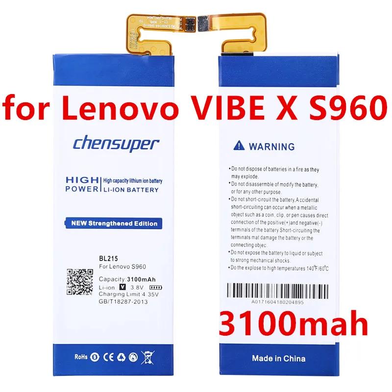 Новый Топ 3100 мАч BL215 Встроенный аккумулятор для телефона Lenovo Vibe X S960 батарея s968T