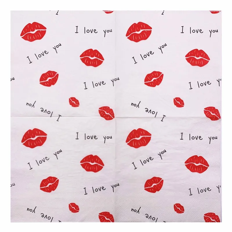 20 шт. салфетка Kiss Me украшения для дня рождения взрослых красные губы одноразовое