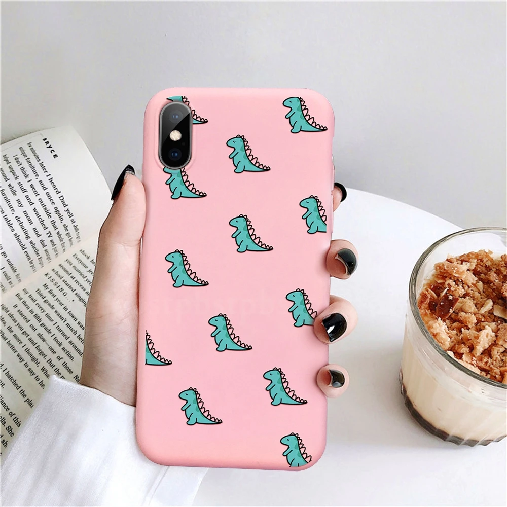 Модный розовый мягкий чехол из ТПУ с принтом для iPhone X 10 7 8 6 6s Plus XR XS MAX 5 ультра