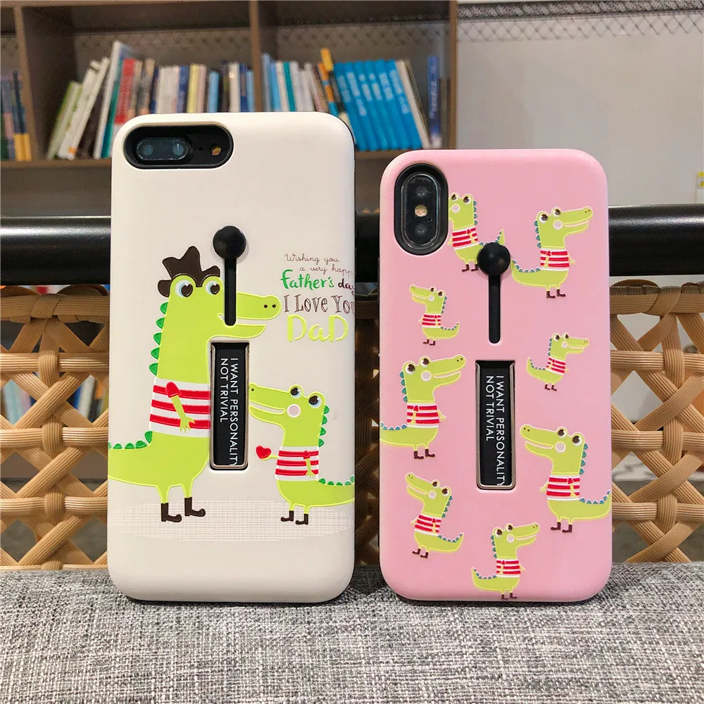 Милый динозавр рисунком любителей чехол для iPhone X XS MAX скрыть кольцо