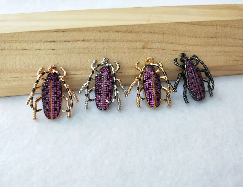 5 шт. разноцветные микро закрепки ярко розовый кубический циркон длинная желудь