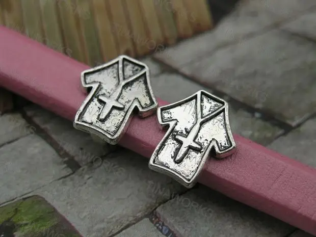 

FREE SHIPPING 30pcs Antique Silver 10.3x6.3mm T-shirt Slider Spacer Findings For Licorice Leather--PAT190