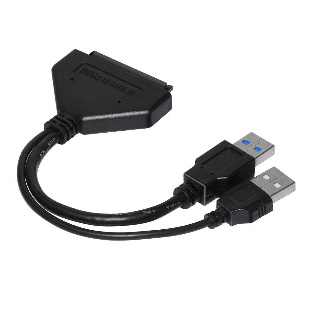 Кабель-переходник DeepFox с двойным USB 3 0 на Sata кабель-преобразователь 22pin SATA III 2 5 для