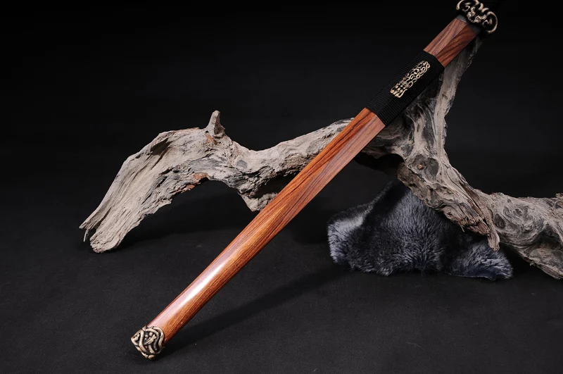 Sword of Chinese Han Dynasty Damascus Folded Steel Reverse Folded Water Quenched Fully Hand-made Fine Polished