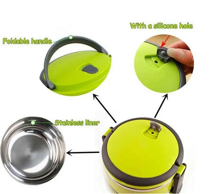 Bento Ланч бокс контейнер для салата многоразовый хранения еды из нержавеющей