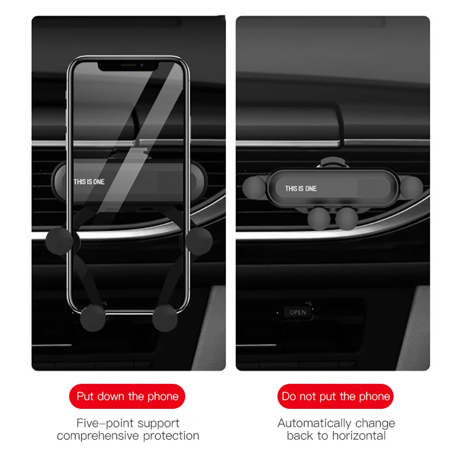ACCEZZ Универсальный Автомобильный держатель для телефона с креплением на вентиляционное отверстие для iPhone 7, 8 Plus, X, XS, samsung, huawei, кронштейн, подставка, gps навигация