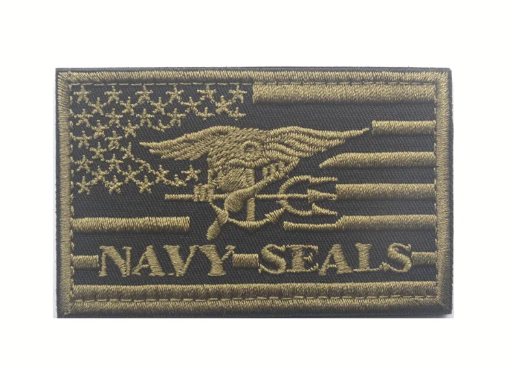 

6PCS/lot 3D Embroidery NAVY SEALS Morale Embroidered Patches Tactical Badges Fabric Armband Stickers Military