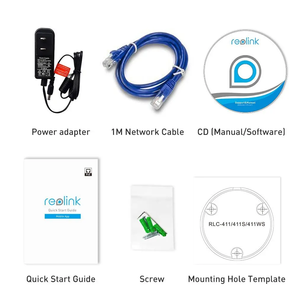 Free Shipping Reolink RLC-411 4MegaPixels IP Camera Outdoor Support POE 4x Optical Zoom Night Vision 130feet | Безопасность и