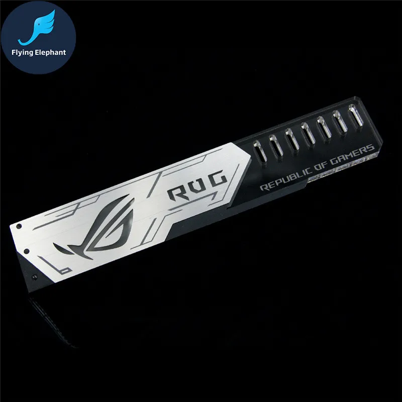 Silver ROG Держатель для видеокарт VGA, поддержка GPU, рамка RGB/Aurora, дистанционное управление, синхронизация света, поддержка ASUS AURA, алюминий+ акрил, Новое поступление - Цвет лезвия: Silver ROG