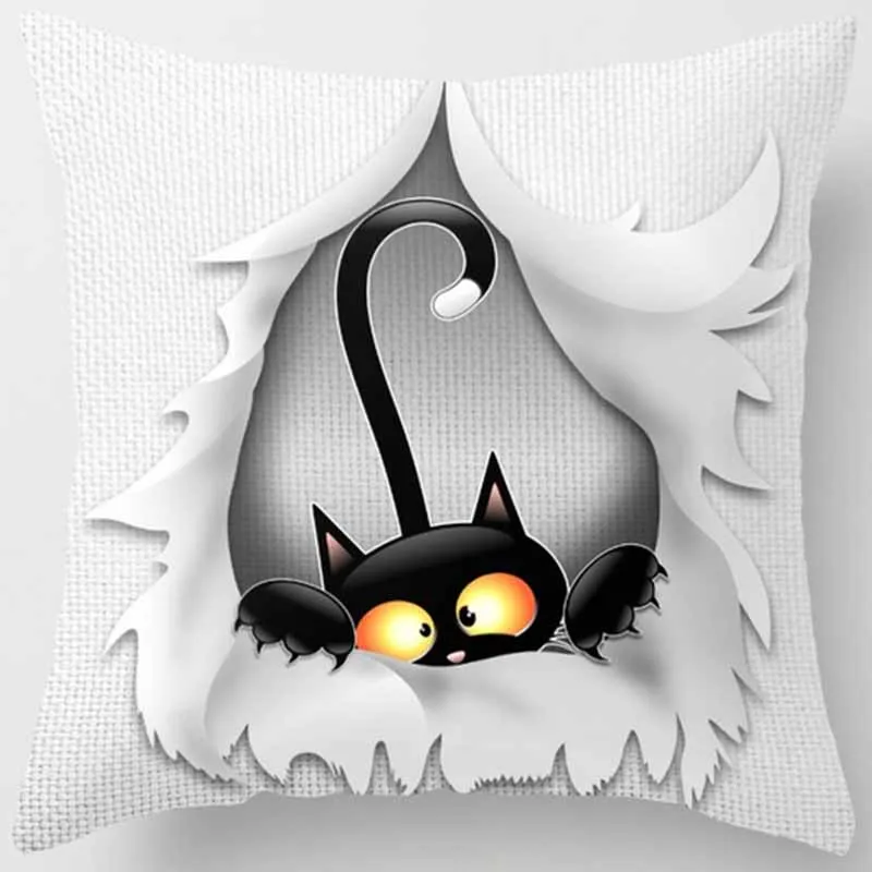 Костюм на Хэллоуин с изображением забавных милых кошек Подушка Чехол двух сторон