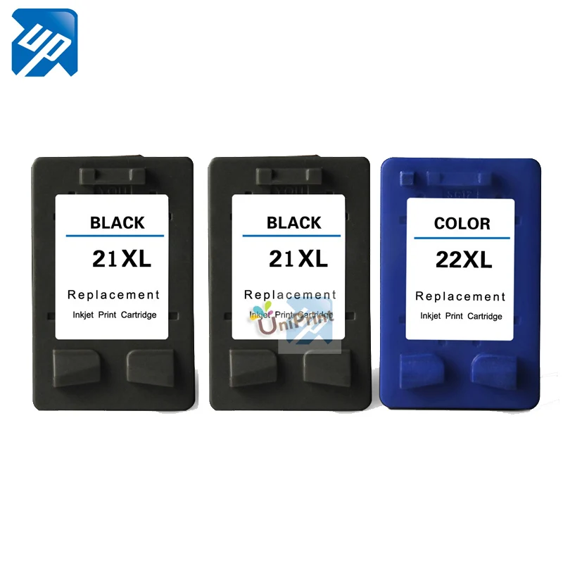 UP 3PK чернильный картридж Замена для HP 21 22 XL OfficeJet J3650 J3680 5610 5610v кгс 1408 1410 1410v 1410xi 1415