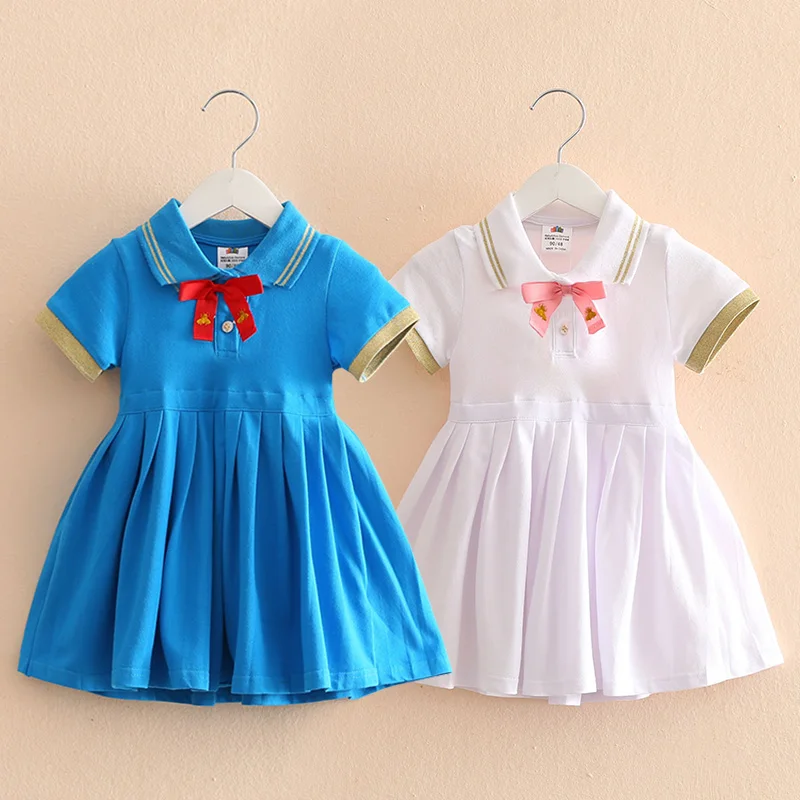 Платье в школьном стиле для маленьких девочек лето 2018 плиссированное