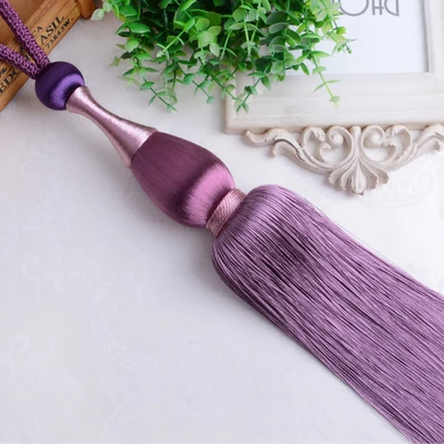 Purple XWL 2 шт. занавес кисточка башня ремни Tiebacks Висячие связывающие веревки пояс мяч держатель с крючком и пряжкой занавес аксессуар Tieback - Цвет: Purple