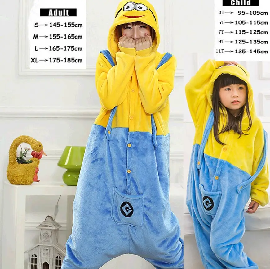 Золотой Кигуруми для взрослых Миньоны Onesie пижамы унисекс Фланелевая Пижама Косплей Костюм Рождественская одежда для сна Толстовка - Цвет: Золотой