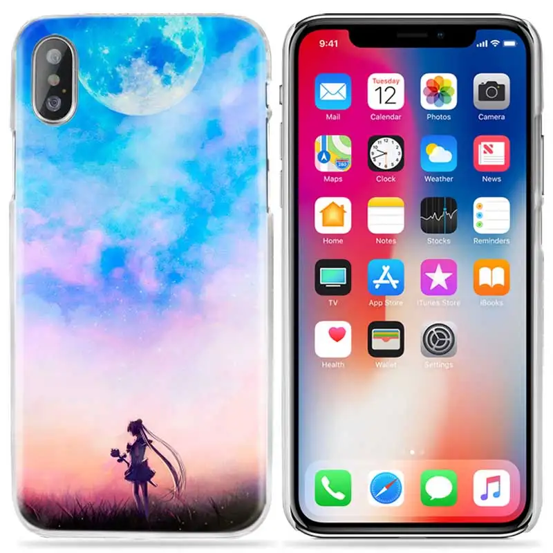 06 Чехол Sailor Moon Kawai для iPhone XS Max XR X 10 7 7 S 8 6 6 S Plus 5s SE 5 4s 4 5C Прозрачный жесткий пластиковый чехол для телефона аниме Coque - Цвет: 06