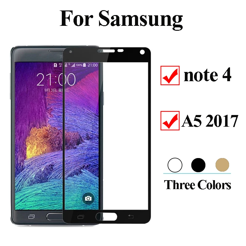 Защитный Стекло на для Samsung Galaxy A5 2017 note 4 закаленное лист Tremp cam 5 A520 a52017 note4 защитное