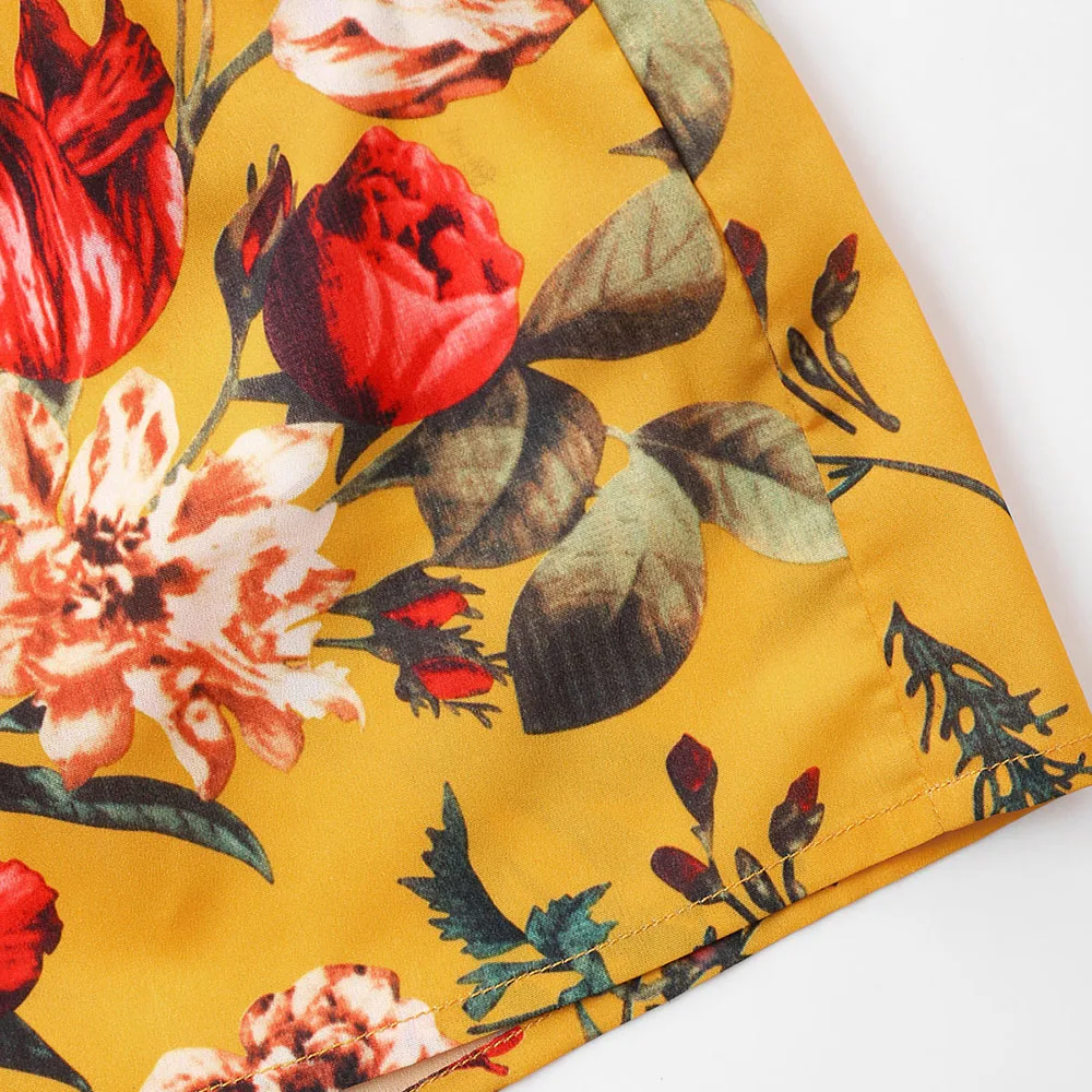 Женский короткий топ ZAFUL с цветочным принтом без рукавов эластичной талией