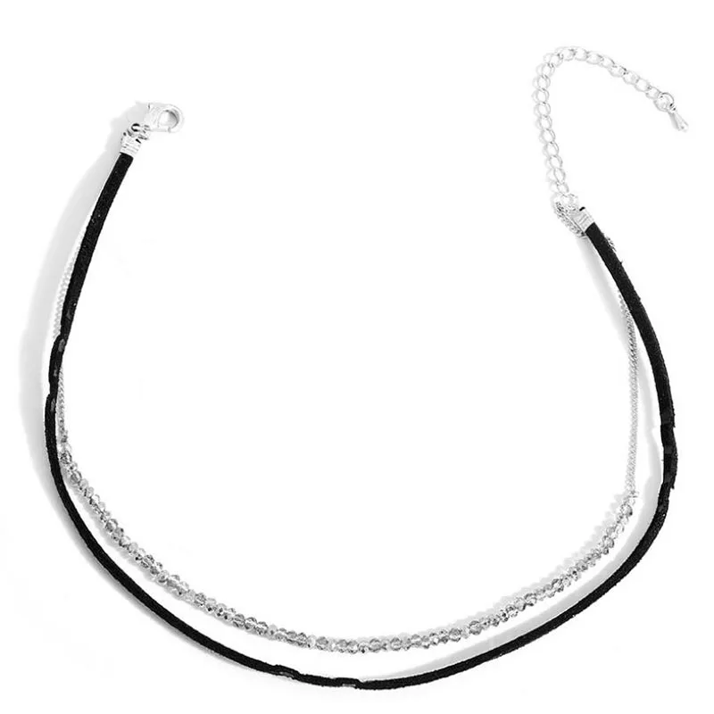 Женское кожаное ожерелье-чокер с металлическими бусинами 2 шт./4 ряда | Украшения и