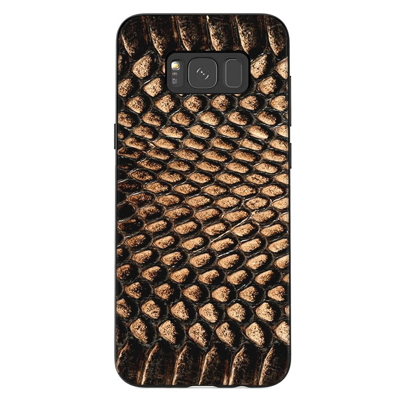 Силиконовый чехол из ТПУ с текстурой змеиной кожи для Samsung S20 Ultra Plus S7 Edge S8 S9 Note 8 9 S10