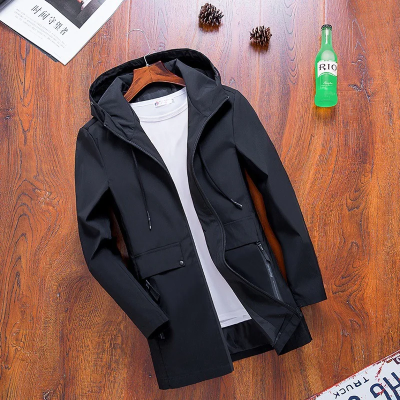 Мужская ветровка KH Повседневная с капюшоном в Корейском стиле на весну и осень |