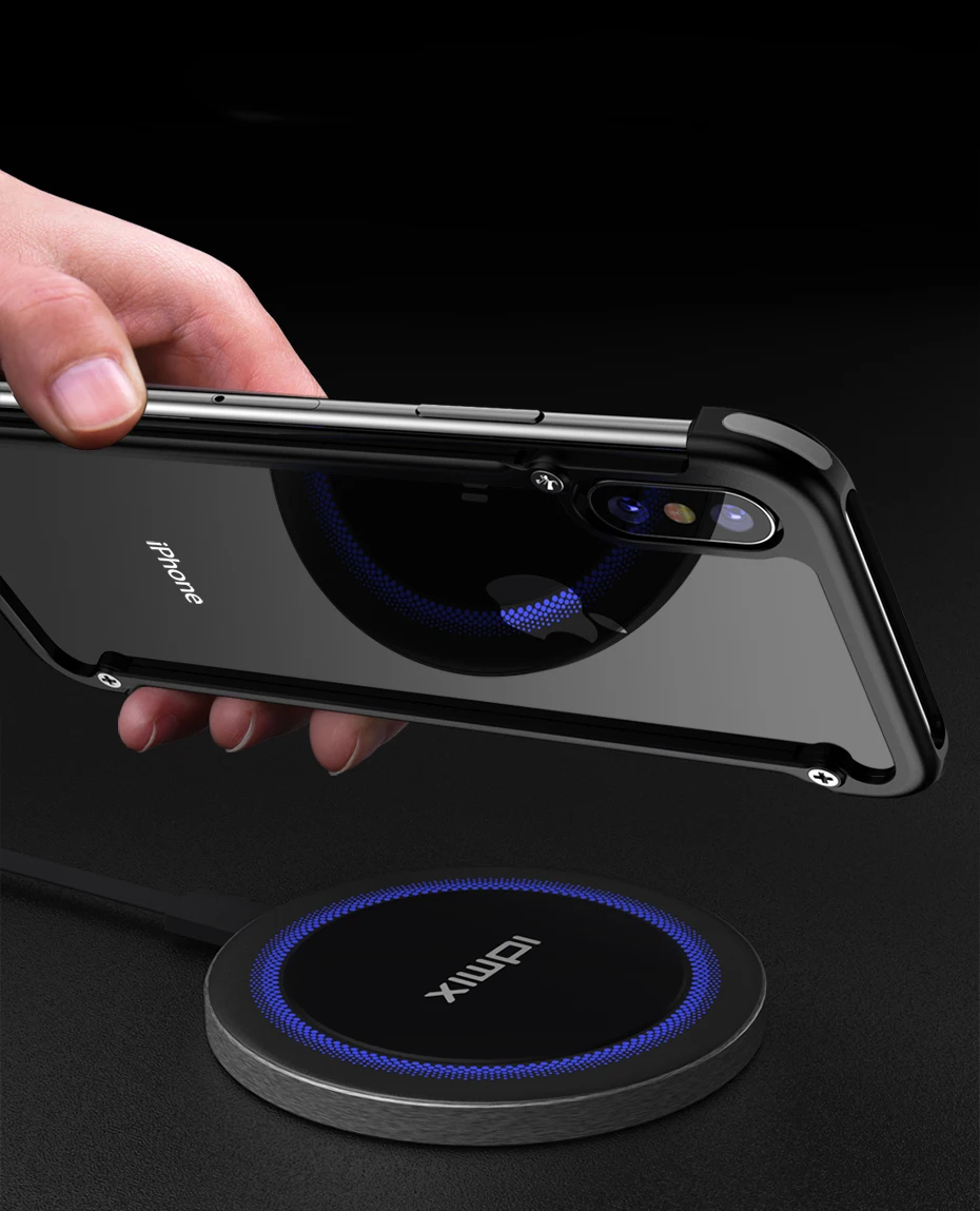OATSBASF металлический чехол с подушкой безопасности для iPhone X, чехол с подушкой безопасности для iPhone 8/8 Plus, металлический чехол-бампер для iPhone 7 6