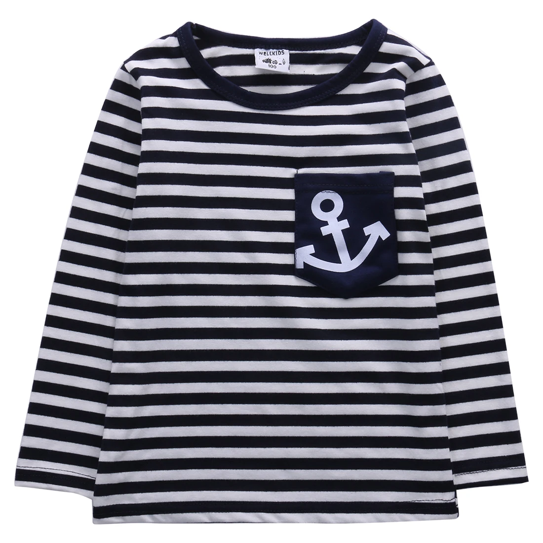2 предмета полосатая одежда с длинными рукавами футболка для маленьких мальчиков