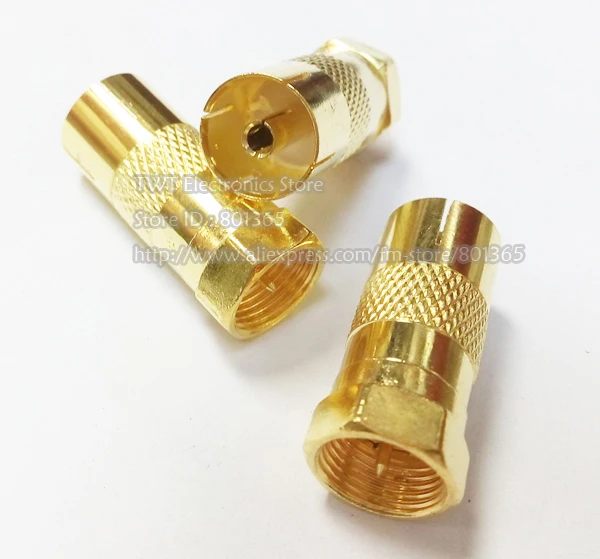 Бесплатная доставка разъемы типа F папа PAL мама золотого цвета разъем к IEC DVB T
