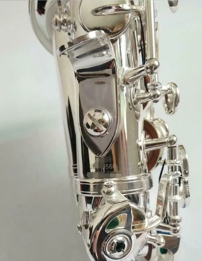 Сопрано саксофон маленький изогнутый шейный B плоский инструмент посеребренный