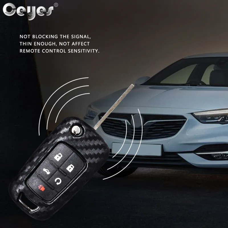 Ceyes Car-Styling Auto Key Carbon Fiber Protect Cover Case For Chevrolet Cruze Vauxhall Buick Insignia Shell Accessories | Автомобили и