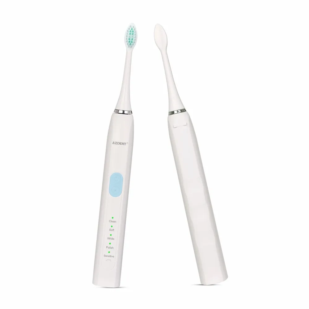 AZDENT AZ-5 Pro, ультра звуковая электрическая зубная щетка, перезаряжаемая зубная щетка, 2 шт Сменные головки, 5 режимов, 2 минуты, таймер