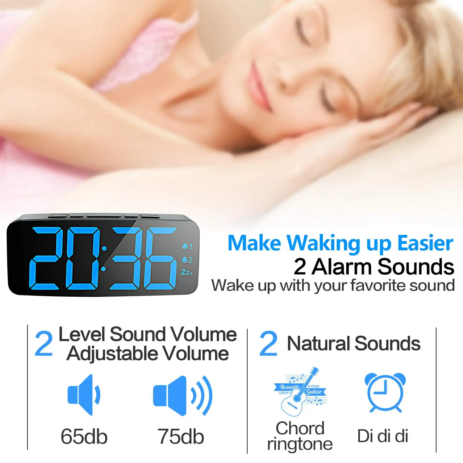 Популярный USB цифровой будильник новый черный обновленный 6 3 дюймовый большой