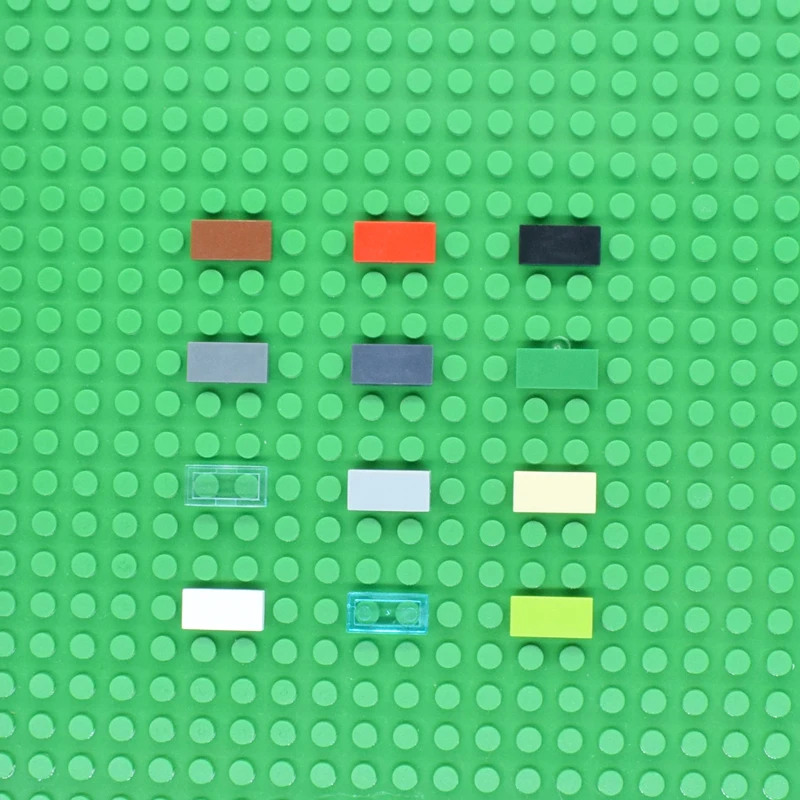 100 шт. плоская черепица 1x2 DIY enleten MOC пластиковые строительные блоки кирпичи