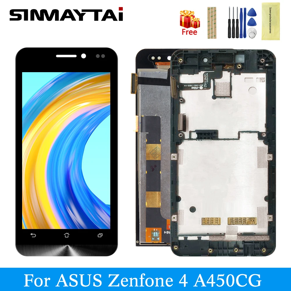 

Черный ЖК-дисплей A450CG для Asus Zenfone 4 A450CG, матричный сенсорный экран, дигитайзер в сборе, замена для asus a450cg