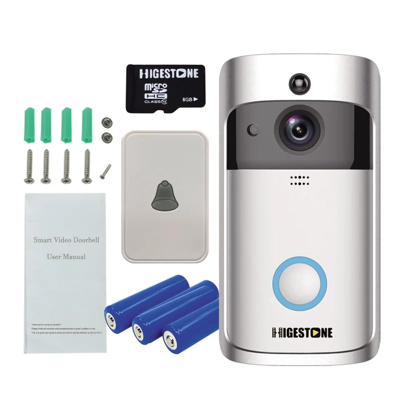 Умный Видеозвонок Higestone HD с Wi Fi камера TF картой двухстороннее аудио питание от