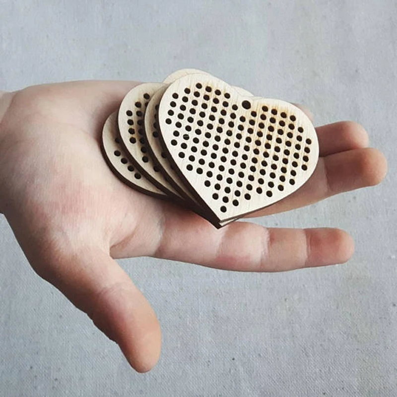 

20 pcs wood heart cross stitch blank free shipping