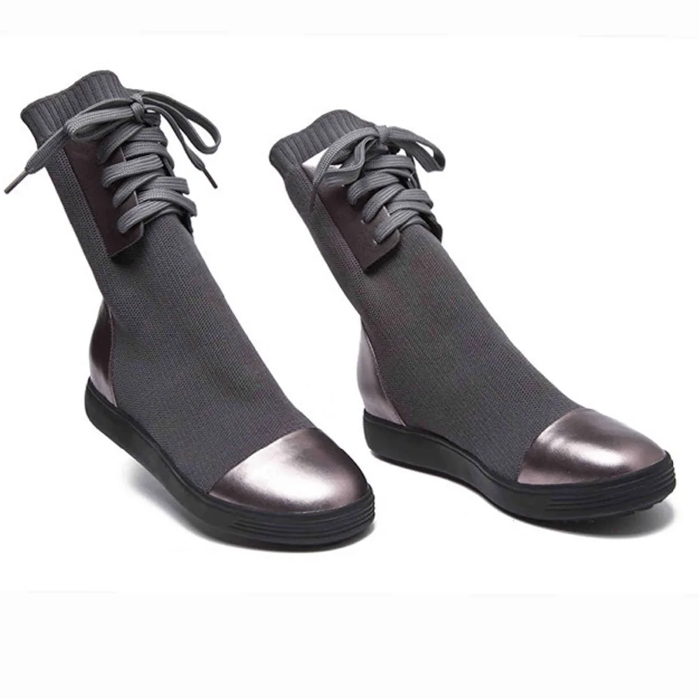 Guvoosm/женские ботинки из натуральной кожи botas mujer женская обувь осень зима круглый