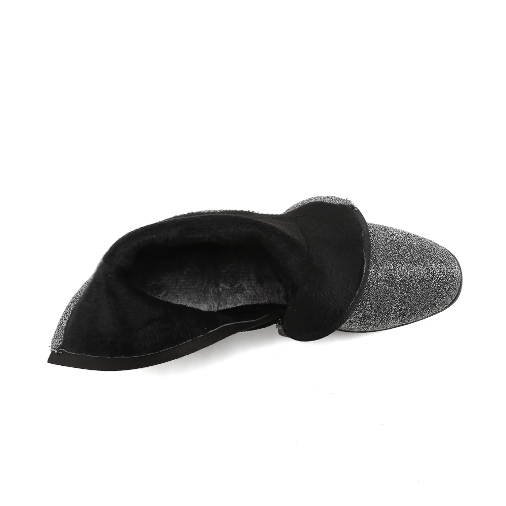 Новинка пикантные женские ботильоны вечерние ботинки с круглым носком на высоком каблуке Цвет Серебристый