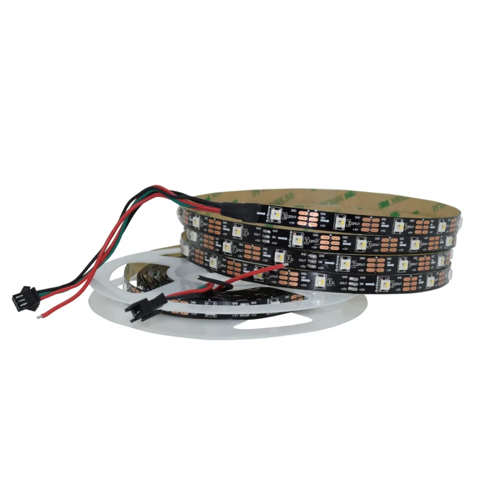 SK6812 RGBW индивидуально адресуемых светодио дный Pixel Газа DC5V 4 цвета в 1 RGB+ белый 6000 К 30 светодио дный s/30 пикс./м 5 м 150 светодио дный s Черный PCB