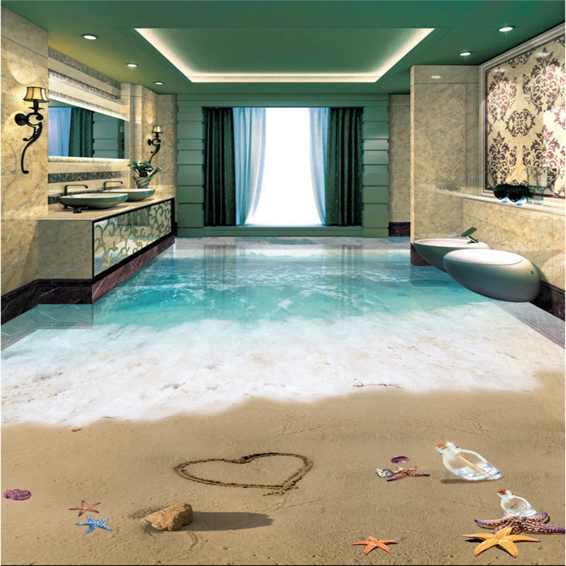 Обои на заказ Красивые Романтические обои с видом море 3D пол гостиной спальни