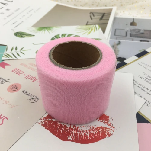 Light Pink 5 см Блестящие Блестки Тюль сетчатая лента 25 ярдов DIY заколки для волос Головные уборы ремесла материал Свадьба День Рождения украшения поставки - Цвет: Light Pink