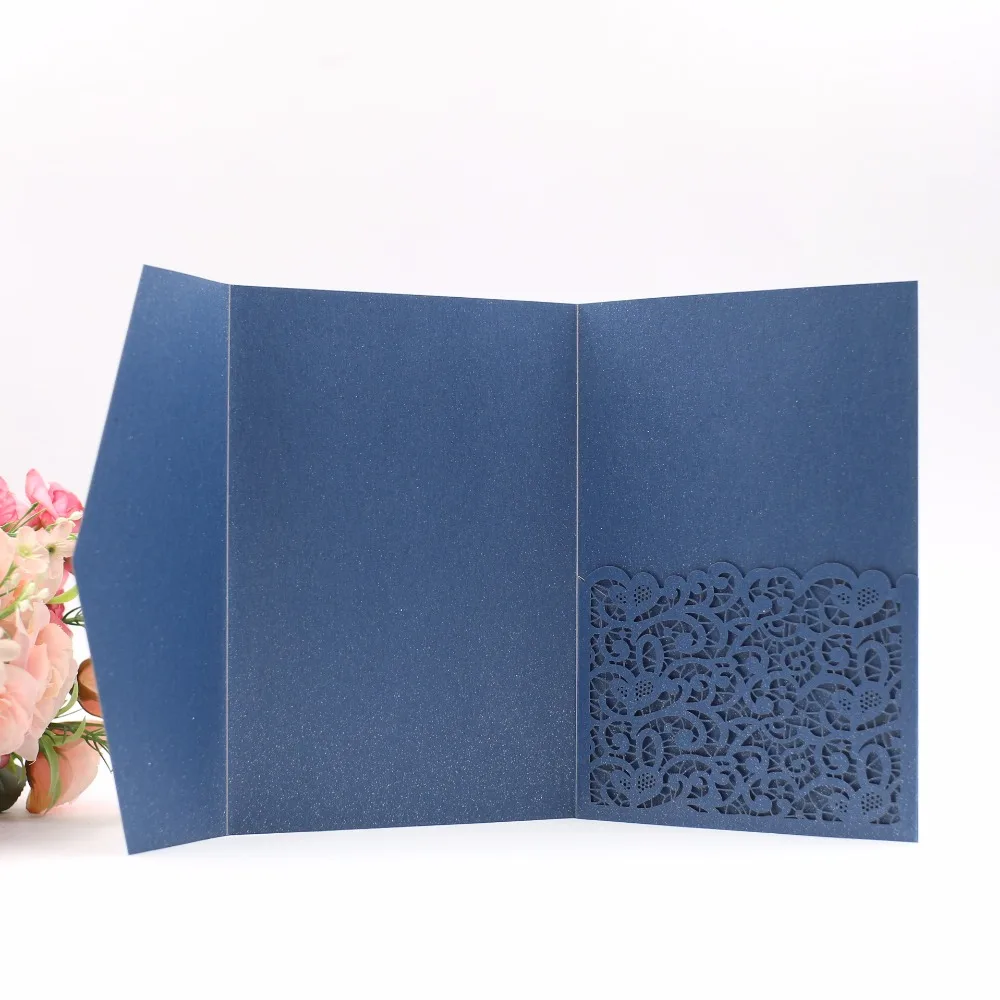 20 шт Хэллоуин слоновой кости pocketfold дизайнерская вырезанная лазером кружева свадебные пригласительные открытки три сложенные открытки поздравительные приглашения на вечерние