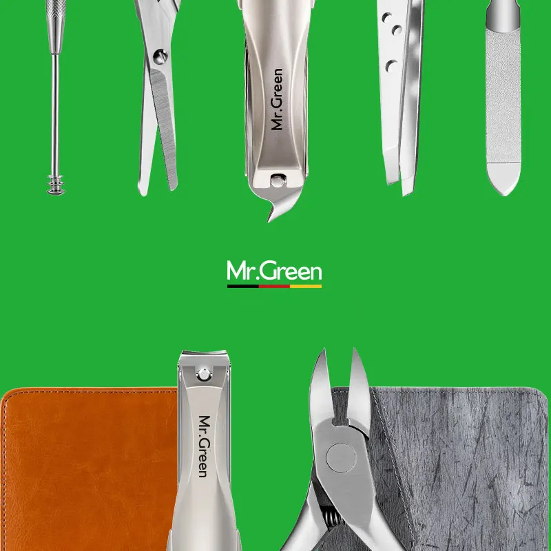 Маникюрный набор MR.GREEN 7 в 1 профессиональный высококачественный для ухода за