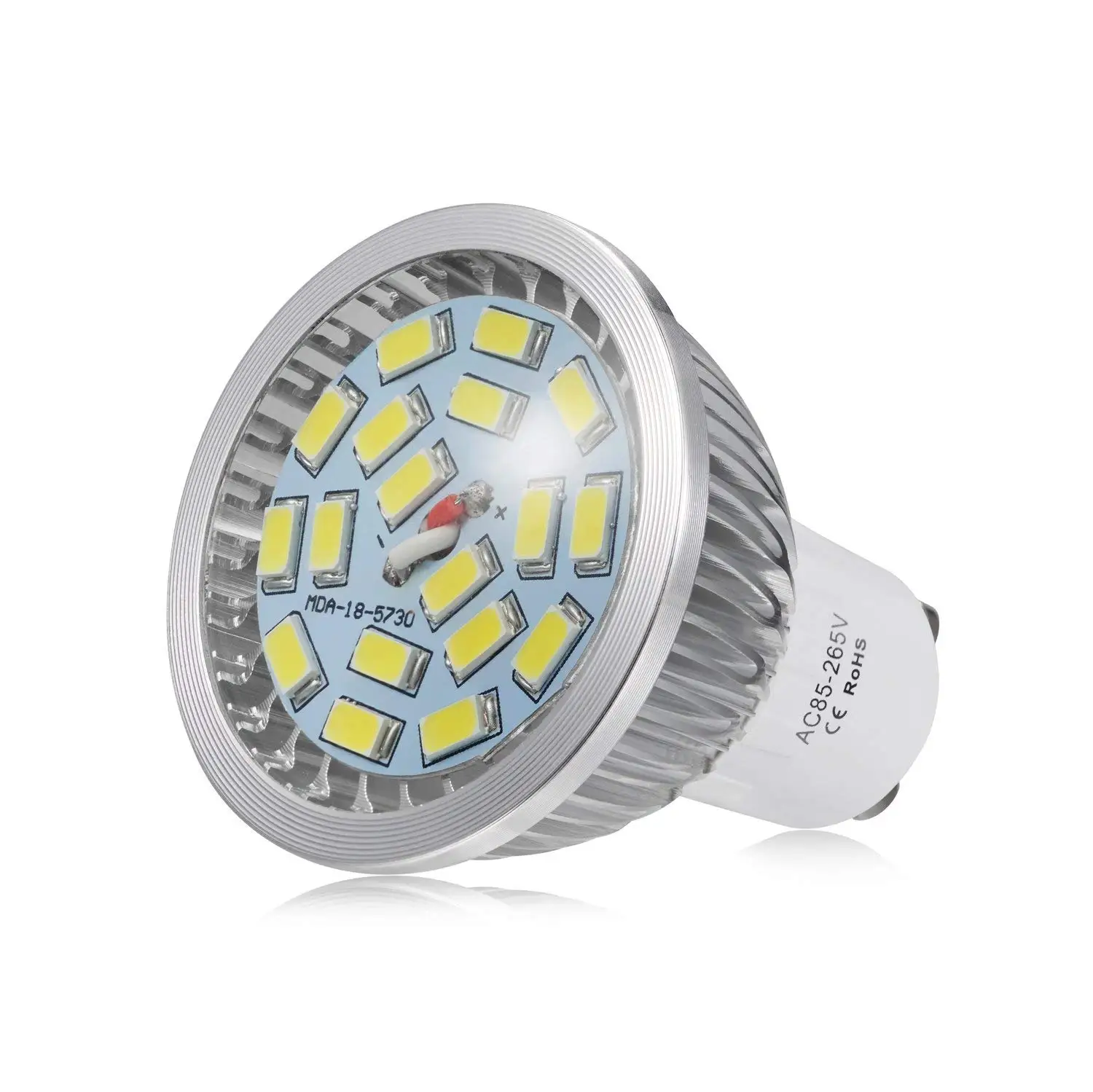 GU10 светодиодный лампы 4 W SMD светодиодный точечные светильники холодный белый 6000 K супер яркий(60 W эквивалент), 140 угол луча, AC85-265V 4 шт